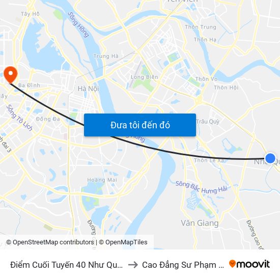 Điểm Cuối Tuyến 40 Như Quỳnh - Ql5 to Cao Đẳng Sư Phạm Hà Nội map