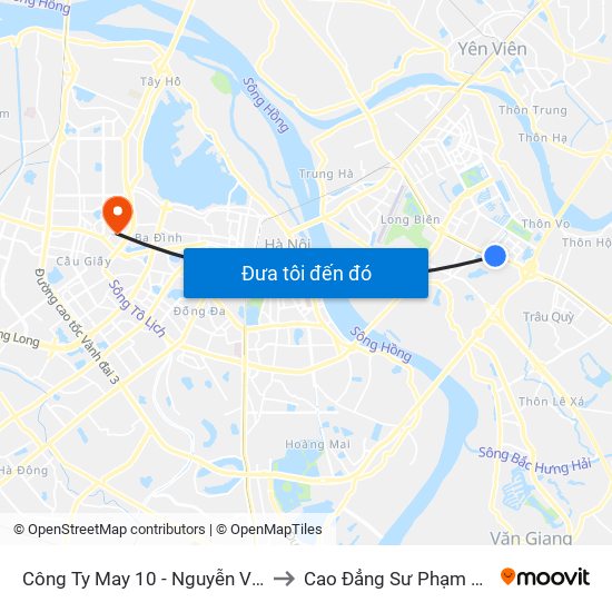 Công Ty May 10 - Nguyễn Văn Linh to Cao Đẳng Sư Phạm Hà Nội map