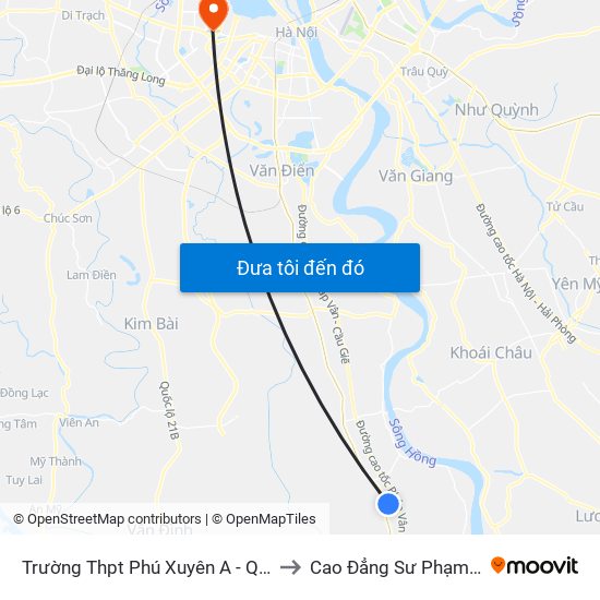 Trường Thpt Phú Xuyên A - Quốc Lộ 1a to Cao Đẳng Sư Phạm Hà Nội map