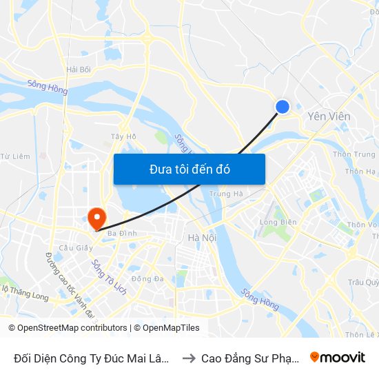 Đối Diện Công Ty Đúc Mai Lâm - Quốc Lộ 3 to Cao Đẳng Sư Phạm Hà Nội map