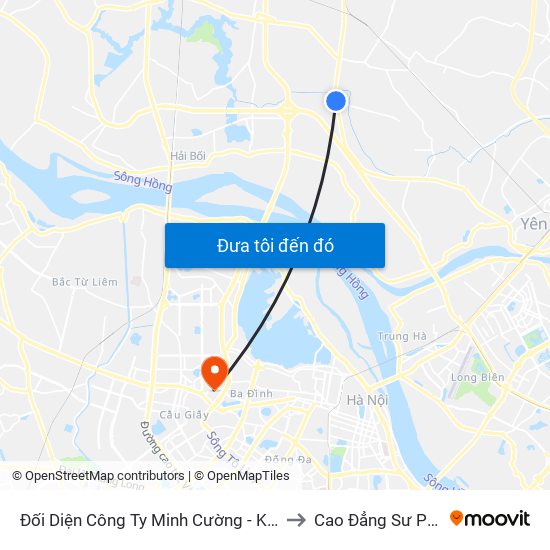 Đối Diện Công Ty Minh Cường - Km 10+960 Quốc Lộ 3 to Cao Đẳng Sư Phạm Hà Nội map