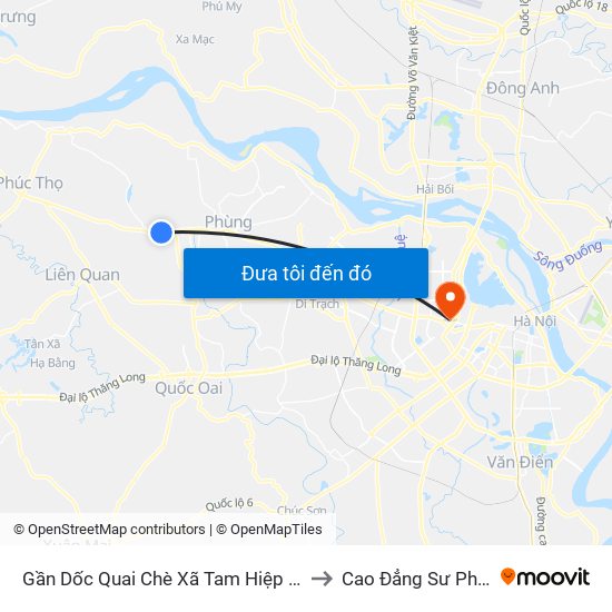Gần Dốc Quai Chè Xã Tam Hiệp 70m - Quốc Lộ 32 to Cao Đẳng Sư Phạm Hà Nội map