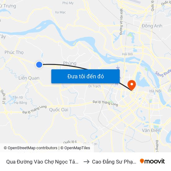 Qua Đường Vào Chợ Ngọc Tảo - Quốc Lộ 32 to Cao Đẳng Sư Phạm Hà Nội map