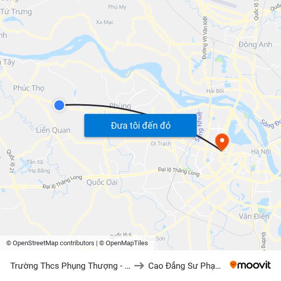 Trường Thcs Phụng Thượng - Quốc Lộ 32 to Cao Đẳng Sư Phạm Hà Nội map