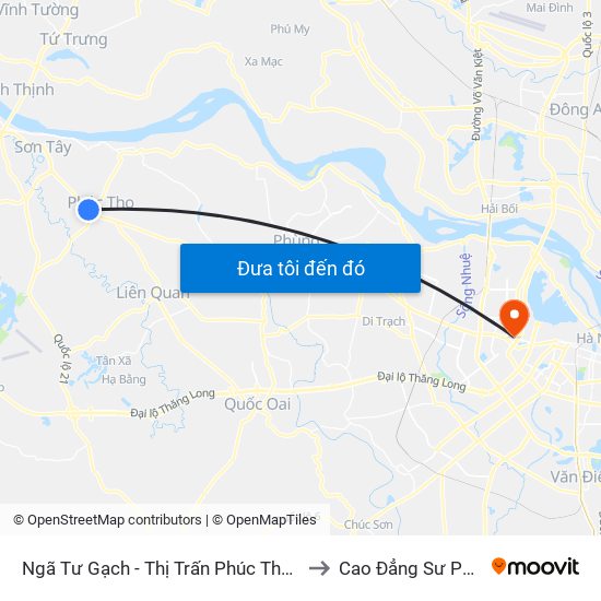 Ngã Tư Gạch - Thị Trấn Phúc Thọ (Chiều Đi Sơn Tây) to Cao Đẳng Sư Phạm Hà Nội map