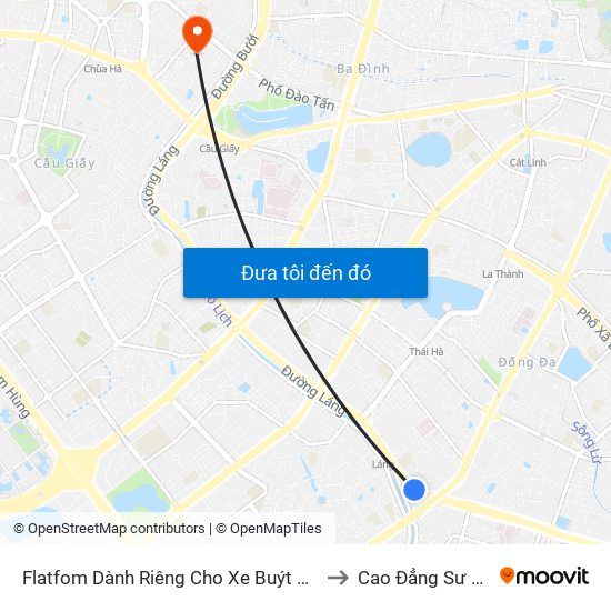 Flatfom Dành Riêng Cho Xe Buýt Trước Nhà 45 Đường Láng to Cao Đẳng Sư Phạm Hà Nội map