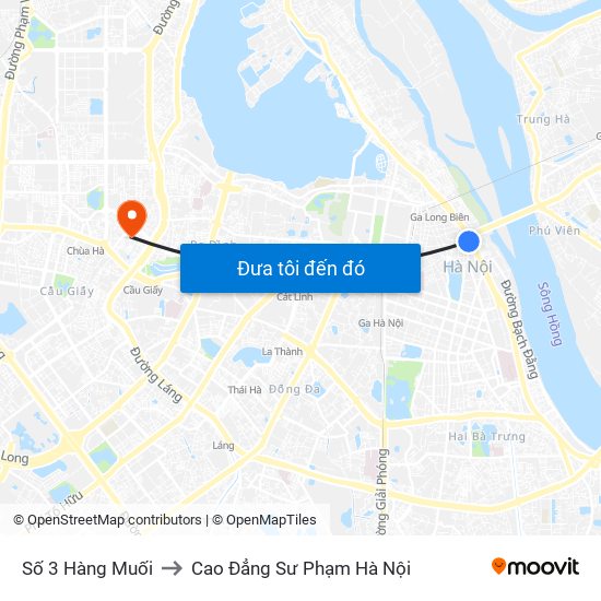 Số 3 Hàng Muối to Cao Đẳng Sư Phạm Hà Nội map