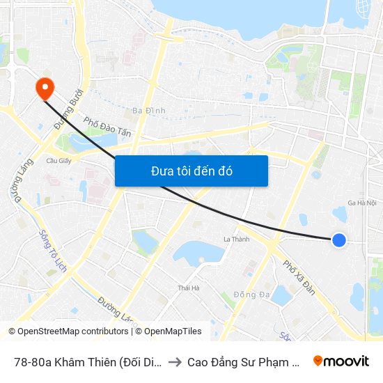 78-80a Khâm Thiên (Đối Diện 71) to Cao Đẳng Sư Phạm Hà Nội map