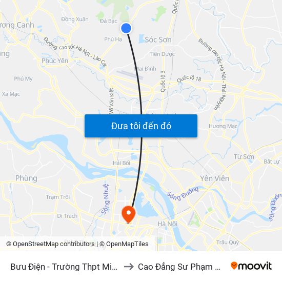 Bưu Điện - Trường Thpt Minh Phú to Cao Đẳng Sư Phạm Hà Nội map