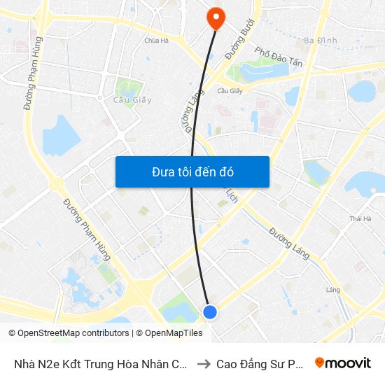 Nhà N2e Kđt Trung Hòa Nhân Chính - Lê Văn Lương to Cao Đẳng Sư Phạm Hà Nội map