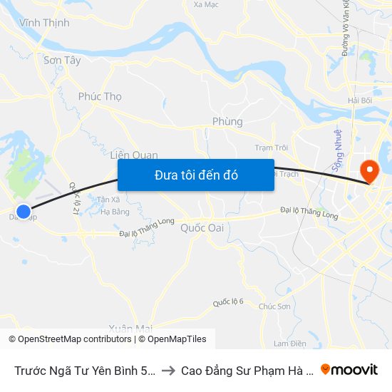 Trước Ngã Tư Yên Bình 50m to Cao Đẳng Sư Phạm Hà Nội map