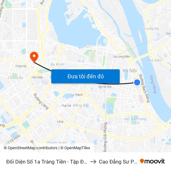 Đối Diện Số 1a Tràng Tiền - Tập Đoàn Hóa Chất Việt Nam to Cao Đẳng Sư Phạm Hà Nội map