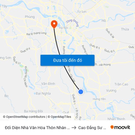 Đối Diện Nhà Văn Hóa Thôn Nhân Sơn, Xã Tri Thủy - Dt428 to Cao Đẳng Sư Phạm Hà Nội map