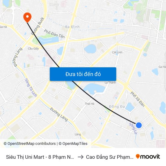 Siêu Thị Uni Mart - 8 Phạm Ngọc Thạch to Cao Đẳng Sư Phạm Hà Nội map