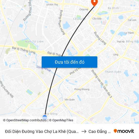 Đối Diện Đường Vào Chợ La Khê (Qua Ga Metro La Khê) - 405 Quang Trung (Hà Đông) to Cao Đẳng Sư Phạm Hà Nội map