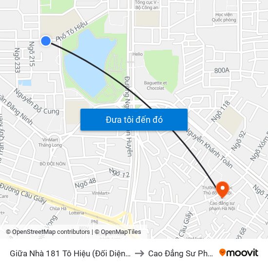 Giữa Nhà 181 Tô Hiệu (Đối Diện Thcs Nghĩa Tân) to Cao Đẳng Sư Phạm Hà Nội map