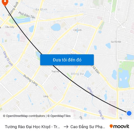 Tường Rào Đại Học Ktqd - Trần Đại Nghĩa to Cao Đẳng Sư Phạm Hà Nội map