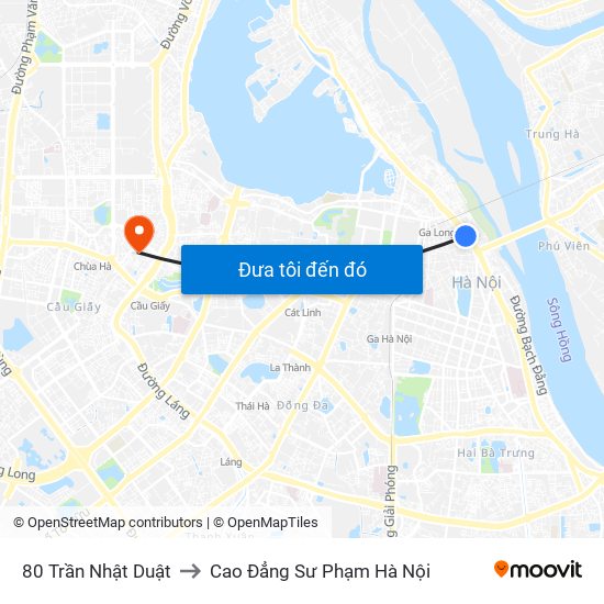 80 Trần Nhật Duật to Cao Đẳng Sư Phạm Hà Nội map