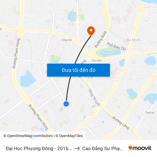 Đại Học Phương Đông - 201b Trung Kinh to Cao Đẳng Sư Phạm Hà Nội map