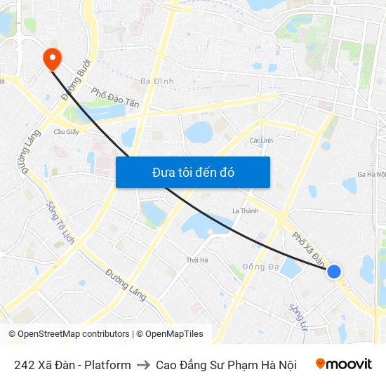 242 Xã Đàn - Platform to Cao Đẳng Sư Phạm Hà Nội map