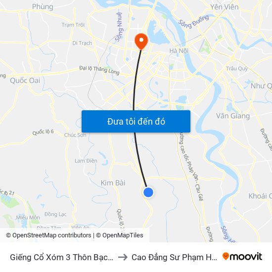 Giếng Cổ Xóm 3 Thôn Bạch Nao to Cao Đẳng Sư Phạm Hà Nội map