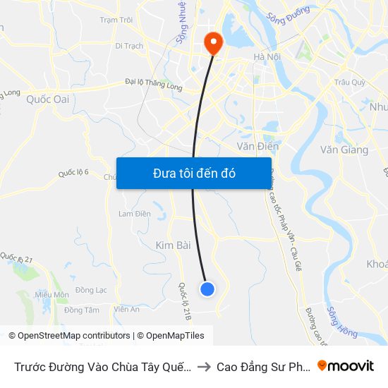 Trước Đường Vào Chùa Tây Quế Sơn Khoảng 50m to Cao Đẳng Sư Phạm Hà Nội map