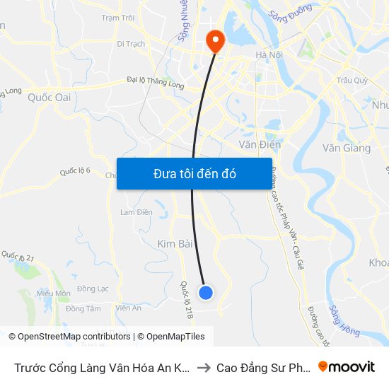 Trước Cổng Làng Vân Hóa An Khoái Khoảng 50m to Cao Đẳng Sư Phạm Hà Nội map