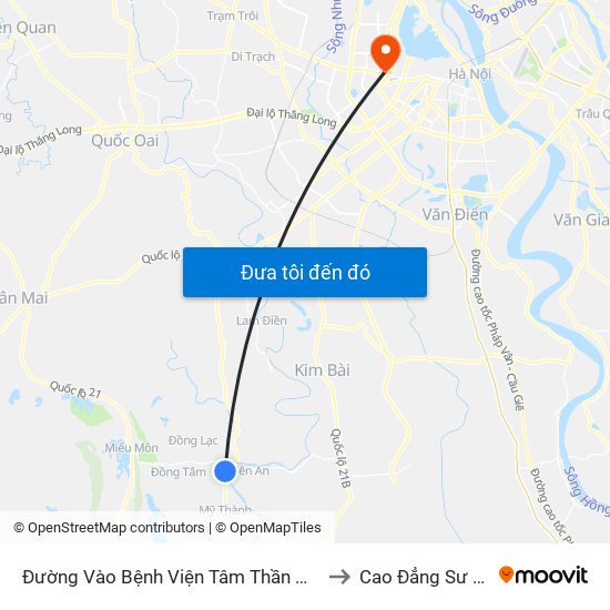 Đường Vào Bệnh Viện Tâm Thần Huyện Mỹ Đức Khoảng 50m to Cao Đẳng Sư Phạm Hà Nội map