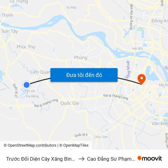 Trước Đối Diện Cây Xăng Bình Yên 20m to Cao Đẳng Sư Phạm Hà Nội map