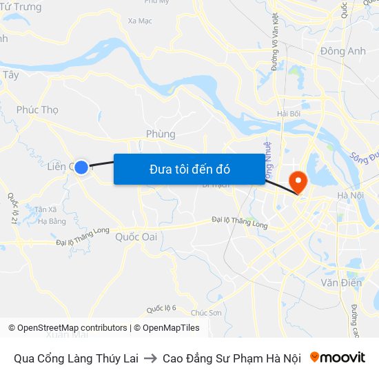 Qua Cổng Làng Thúy Lai to Cao Đẳng Sư Phạm Hà Nội map