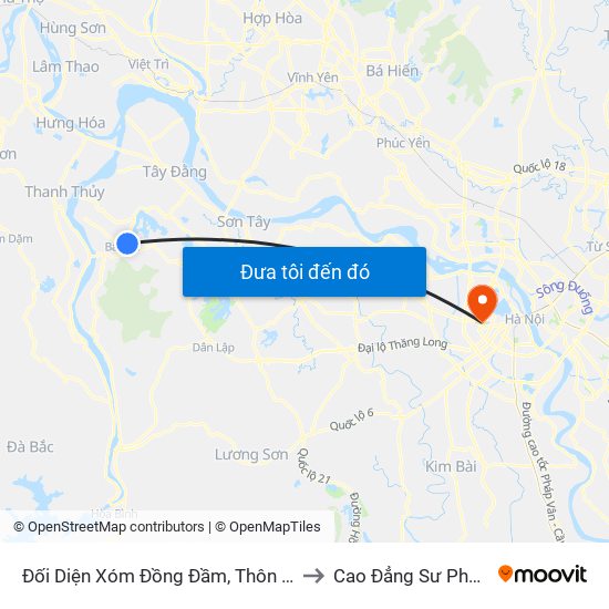 Đối Diện Xóm Đồng Đầm, Thôn 6, Ba Trại, Ba Vì to Cao Đẳng Sư Phạm Hà Nội map