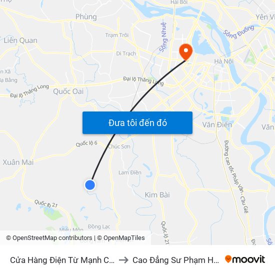 Cửa Hàng Điện Từ Mạnh Cường to Cao Đẳng Sư Phạm Hà Nội map