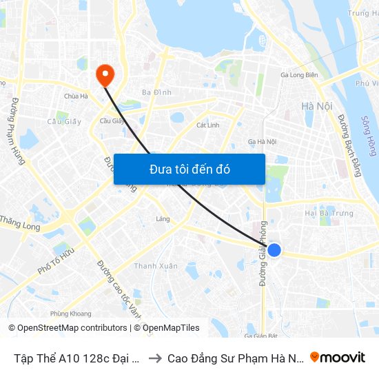 Tập Thể A10 128c Đại La to Cao Đẳng Sư Phạm Hà Nội map