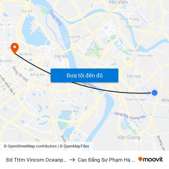 Đd Tttm Vincom Oceanpark to Cao Đẳng Sư Phạm Hà Nội map