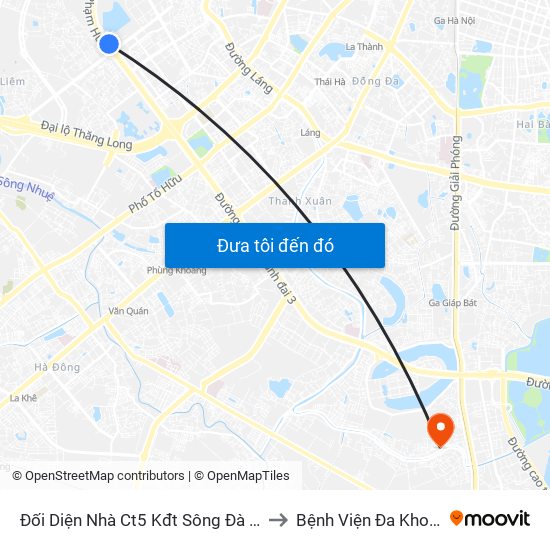Đối Diện Nhà Ct5 Kđt Sông Đà Mỹ Đình - Phạm Hùng to Bệnh Viện Đa Khoa Thăng Long map
