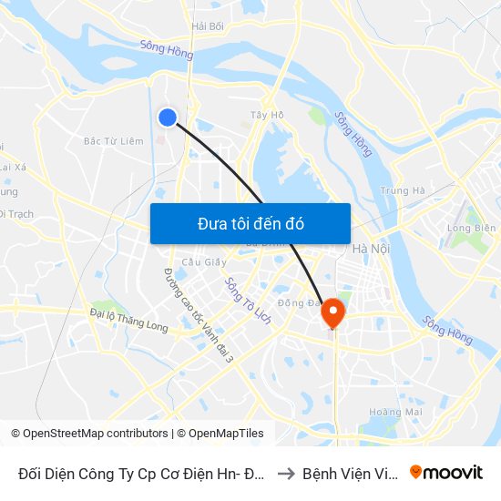 Đối Diện Công Ty Cp Cơ Điện Hn- Đường Đức Thắng to Bệnh Viện Việt Pháp map