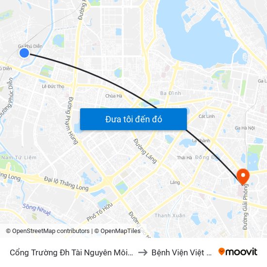 Cổng Trường Đh Tài Nguyên Môi Trường to Bệnh Viện Việt Pháp map