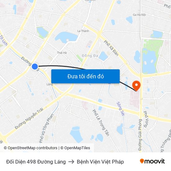 Đối Diện 498 Đường Láng to Bệnh Viện Việt Pháp map