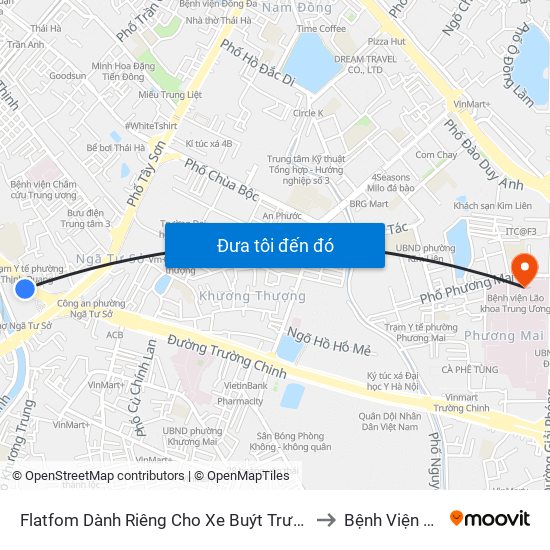 Flatfom Dành Riêng Cho Xe Buýt Trước Nhà 45 Đường Láng to Bệnh Viện Việt Pháp map