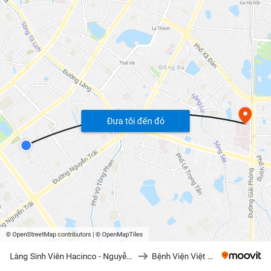 Làng Sinh Viên Hacinco - Nguyễn Tuân to Bệnh Viện Việt Pháp map