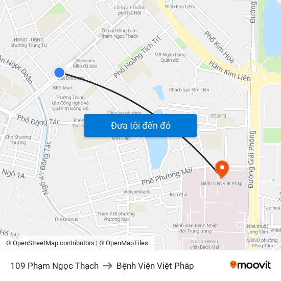 109 Phạm Ngọc Thạch to Bệnh Viện Việt Pháp map