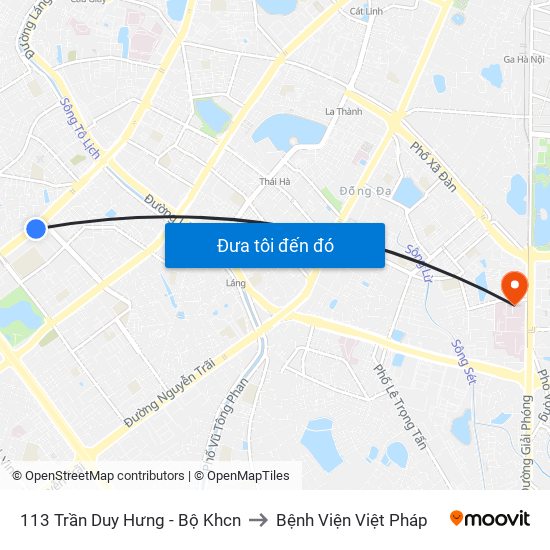 113 Trần Duy Hưng - Bộ Khcn to Bệnh Viện Việt Pháp map