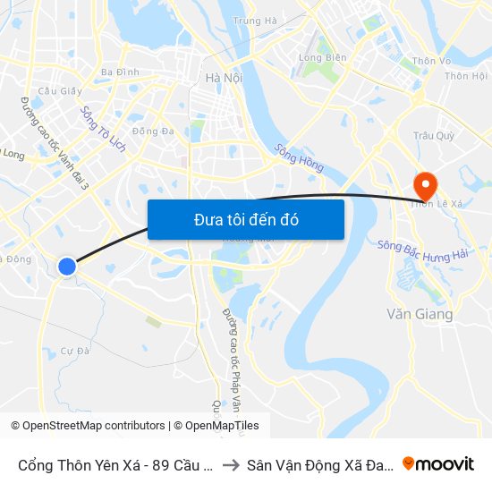 Cổng Thôn Yên Xá - 89 Cầu Bươu to Sân Vận Động Xã Đa Tốn map