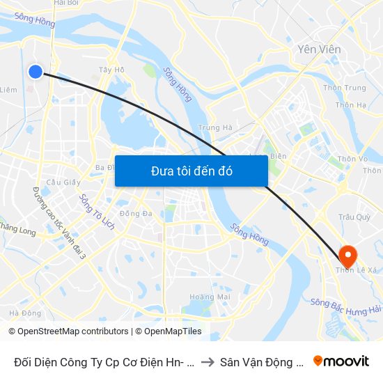 Đối Diện Công Ty Cp Cơ Điện Hn- Đường Đức Thắng to Sân Vận Động Xã Đa Tốn map