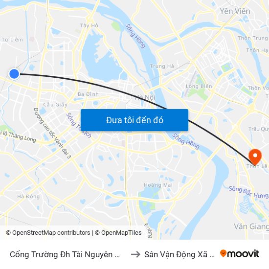 Cổng Trường Đh Tài Nguyên Môi Trường to Sân Vận Động Xã Đa Tốn map