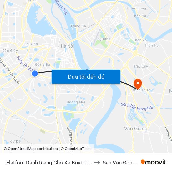 Flatfom Dành Riêng Cho Xe Buýt Trước Nhà 45 Đường Láng to Sân Vận Động Xã Đa Tốn map