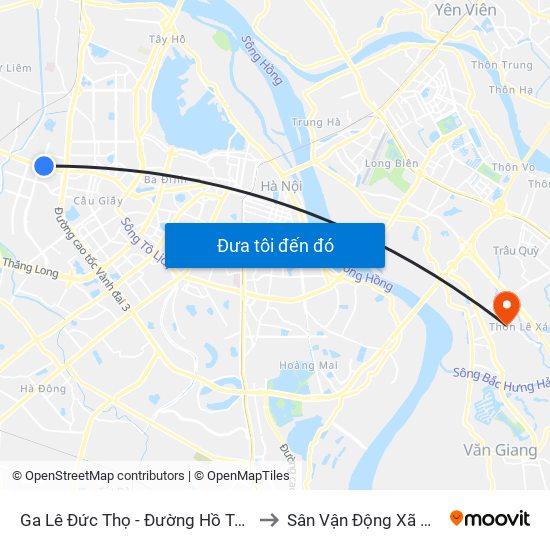 Ga Lê Đức Thọ - Đường Hồ Tùng Mậu to Sân Vận Động Xã Đa Tốn map