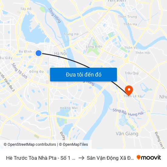 Hè Trước Tòa Nhà Pta - Số 1 Kim Mã to Sân Vận Động Xã Đa Tốn map