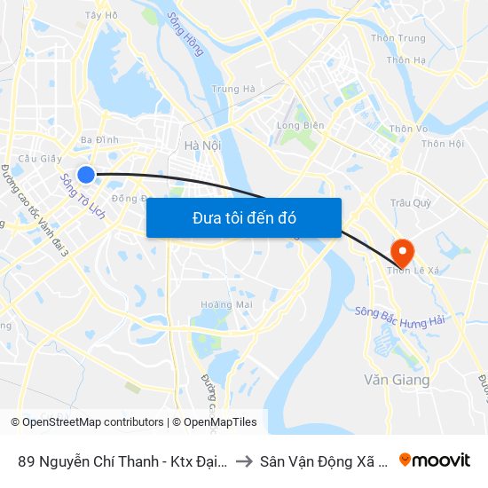 89 Nguyễn Chí Thanh - Ktx Đại Học Luật to Sân Vận Động Xã Đa Tốn map