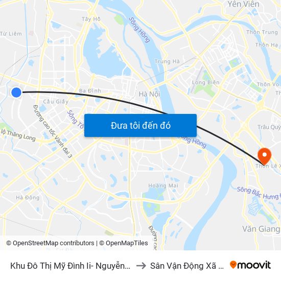 Khu Đô Thị Mỹ Đình Ii- Nguyễn Cơ Thạch to Sân Vận Động Xã Đa Tốn map